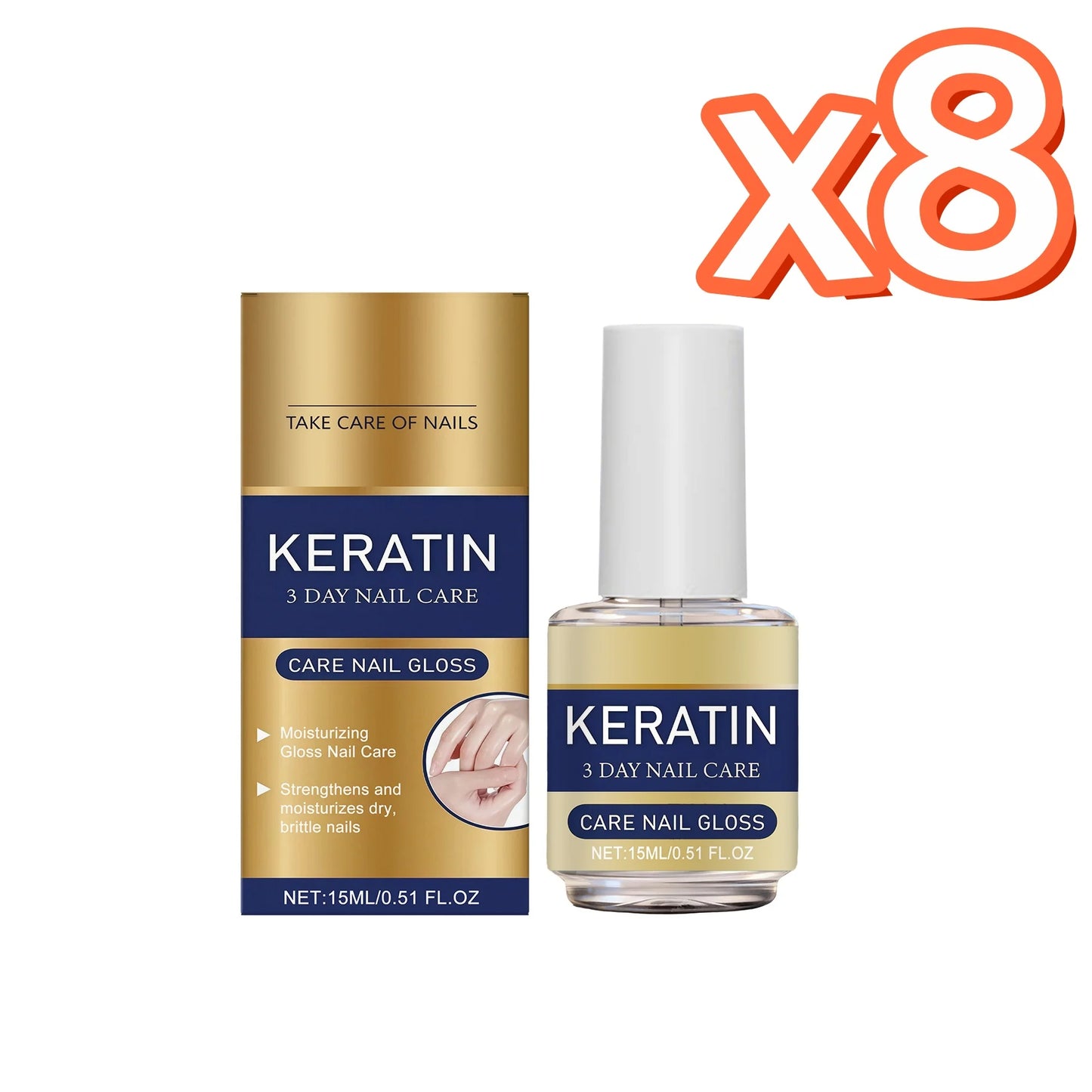 Nail Care Oil Keratin Strengthening Repair Brittle Nail Prevent Breakage Plant Nourish Nails Base Professional Nail Strengthener Peaceful Pleasures Health and Wellness 15ml Boxed x 8