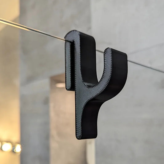 3D Shower Door Towel Hook Glass Doors Bathroom Hanger Clothes Peaceful Pleasures Health and Wellness Black