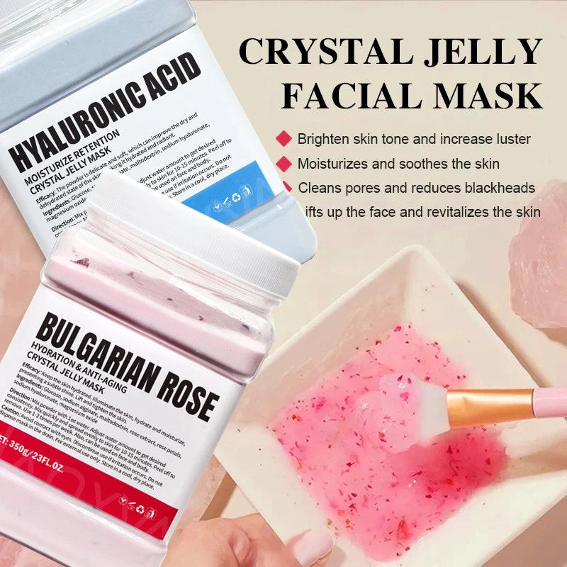 Jelly Face Mask Powder – Hyaluronic Acid, Vitamin C & Rose Collagen