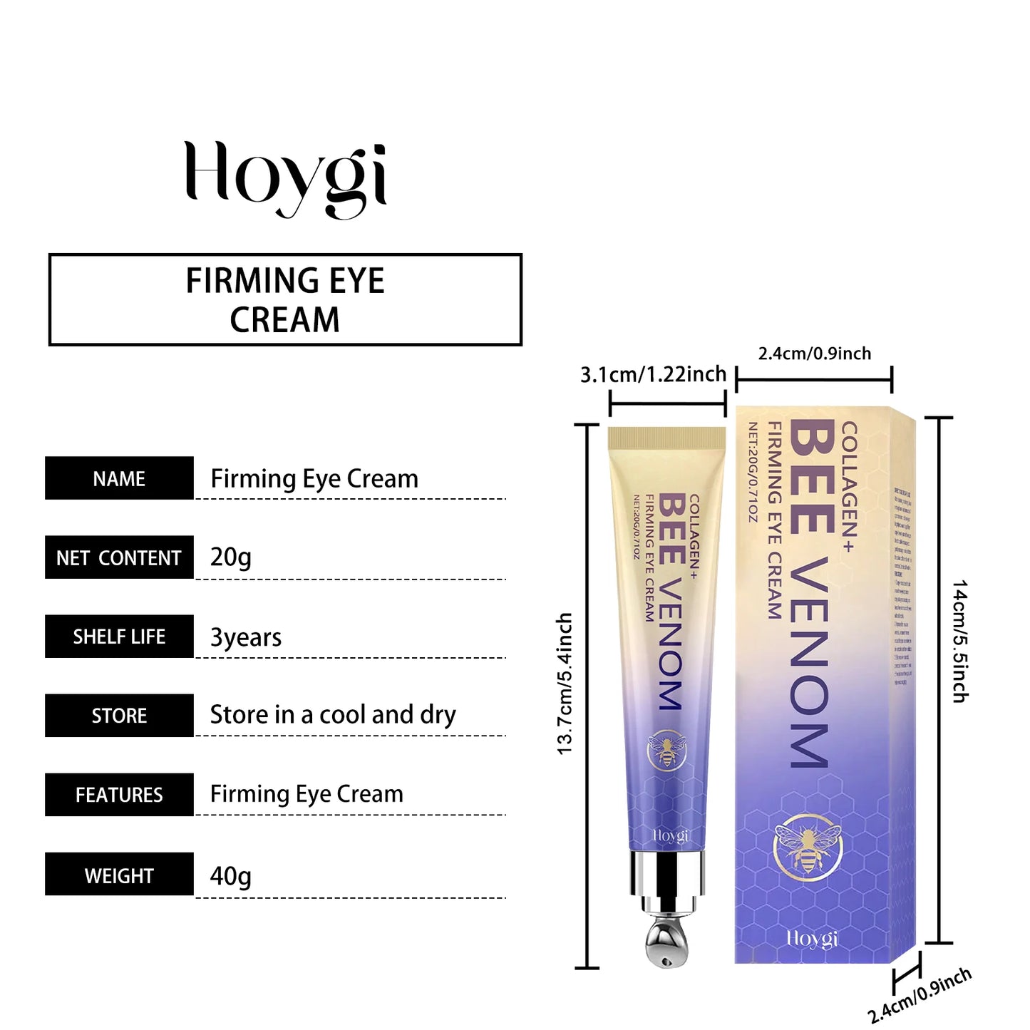 Retinol & Bee Venom Eye Cream – Dark Circles, Wrinkles & Firming