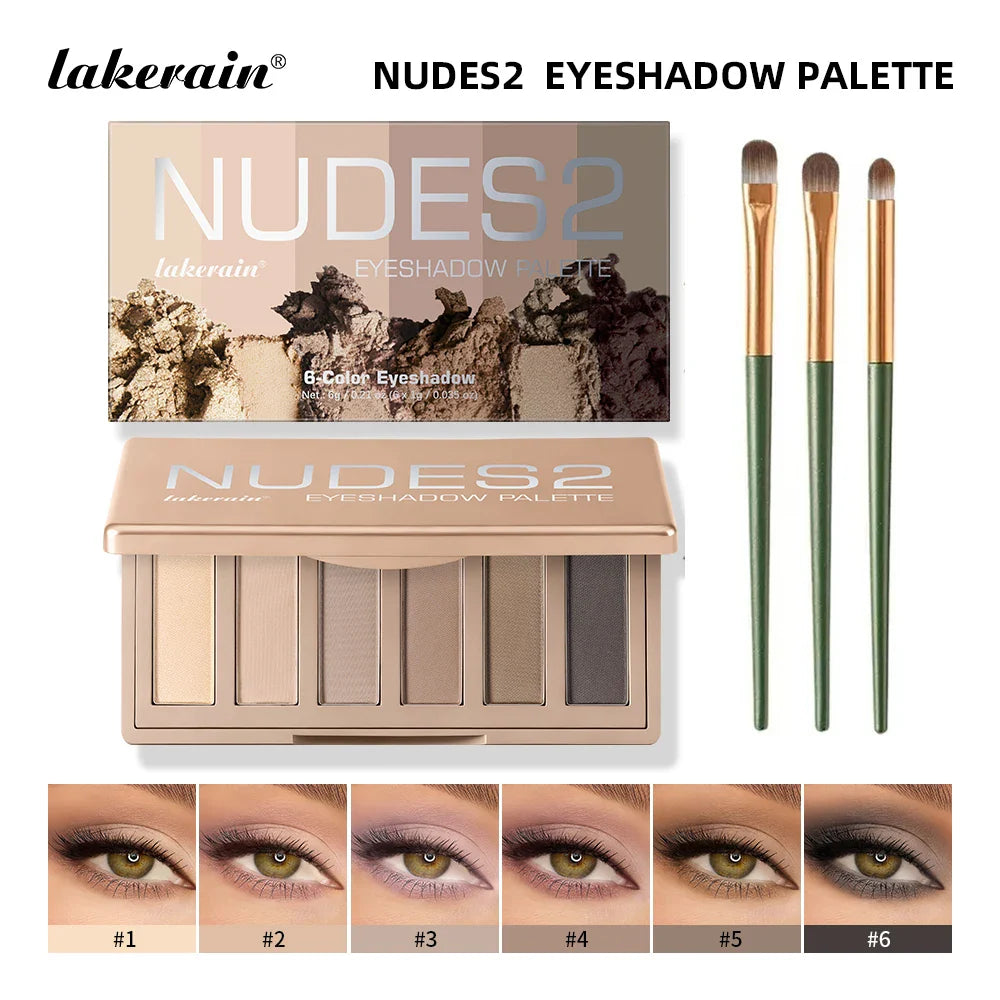 ibcccndc 6-Color Matte Nude Eyeshadow Palette with Brush