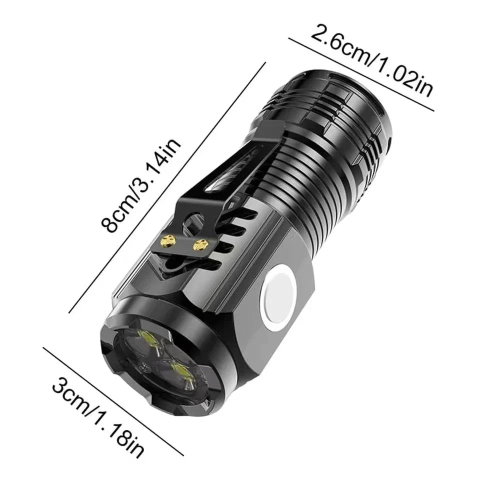Rechargeable LED Flashlight Cap Clip – Mini Portable Outdoor