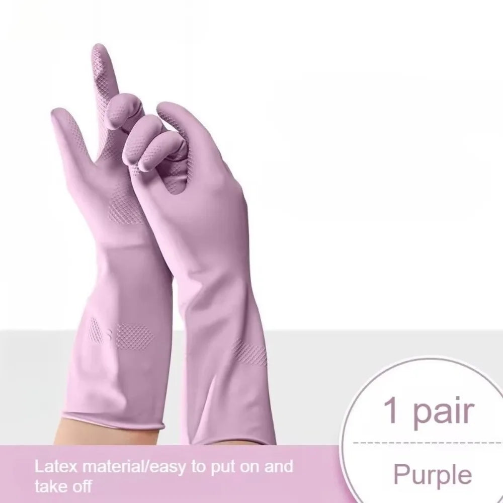 Reusable Latex Dishwashing Gloves – Non-Slip Waterproof Rubber