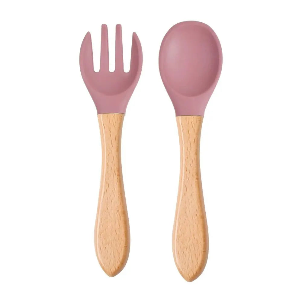 Food-Grade Silicone Baby Spoon & Fork Set | BPA-Free
