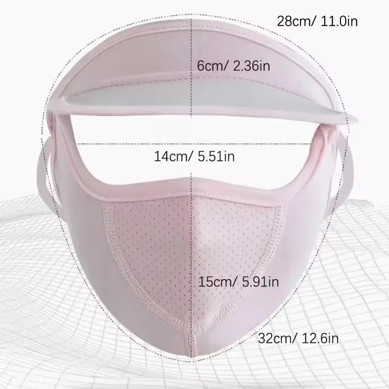 Ice Silk UPF 50+ Sun Face Mask | Breathable UV Shield Women