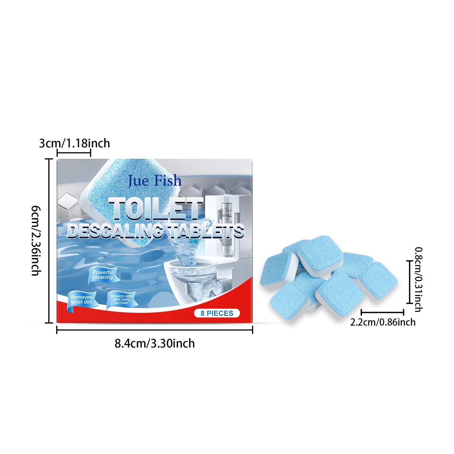 Toilet Descaling Tablets 8-Pack | Remove Stains & Odors