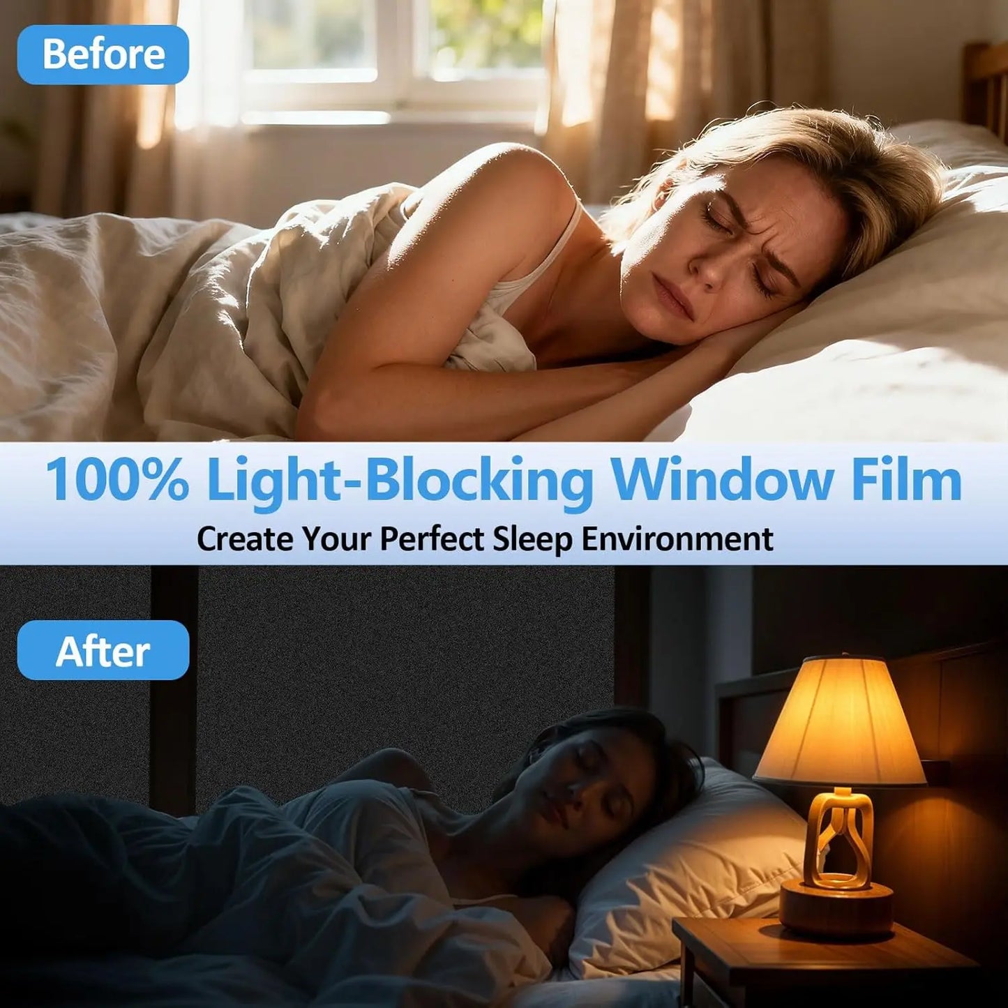 Self-Adhesive Blackout Window Film | No Drill Portable Curtain