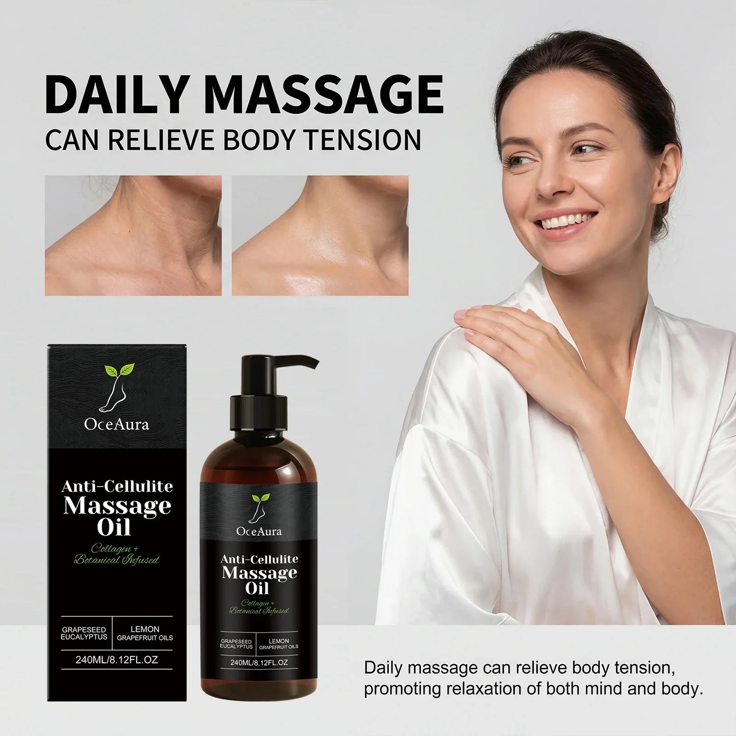 OceAura Collagen Firming Body Oil – Tighten & Nourish Skin 240ml