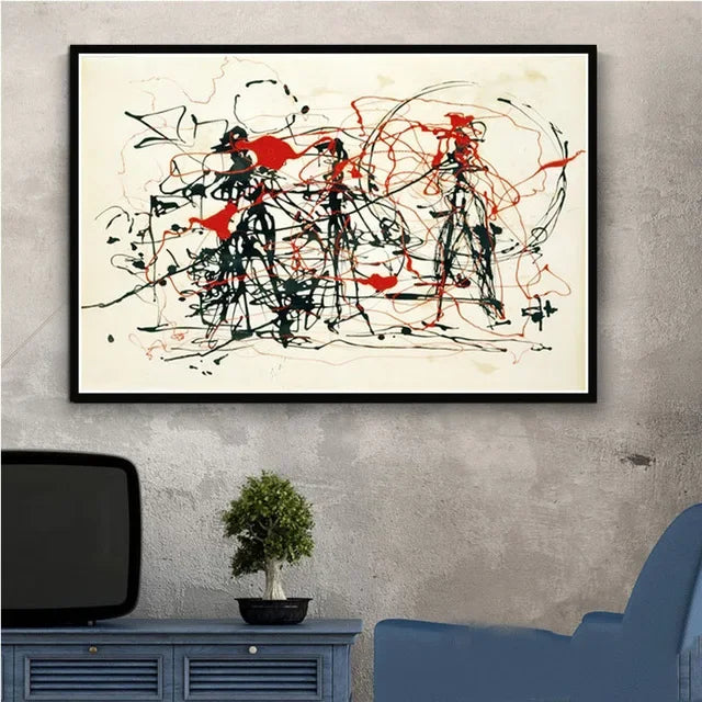 Jackson Pollock Abstract Canvas Wall Art Print | Home Decor Canvas Wall Art Peaceful Pleasures Health and Wellness 2 50x70cm Unframed