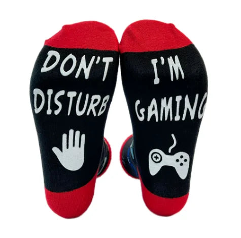 2pairs /Do Not Disturb Gaming Funny Socks for Men Women Teen Boys-Easter Fathers Birthday Christmas Gifts Stocking ,чулки, Peaceful Pleasures Health and Wellness Game socks 1 free size
