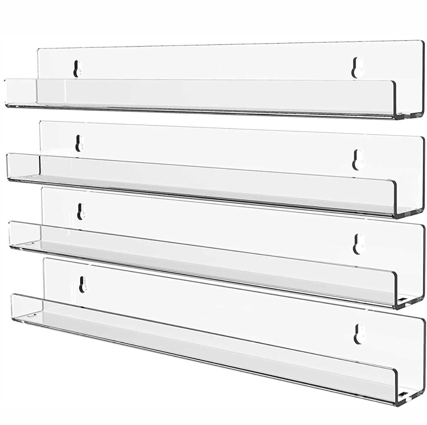 Clear Acrylic Floating Wall Shelf for Books, Makeup & Decor