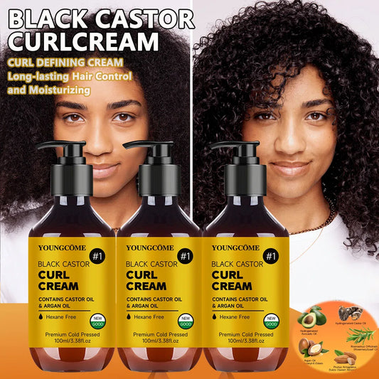 Anti-Frizz Curl Defining Cream – Biotin & Argan Oil | YOUNGCOME Curl Styling Cream Oasis Select
