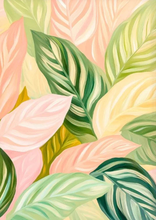 Tropical Plants Green Plants Golden Petals Aesthetic Posters Prints Modern Home Minimalist Style Decorative Art Canvas Painting Peaceful Pleasures Health and Wellness us1 2 35x45cm