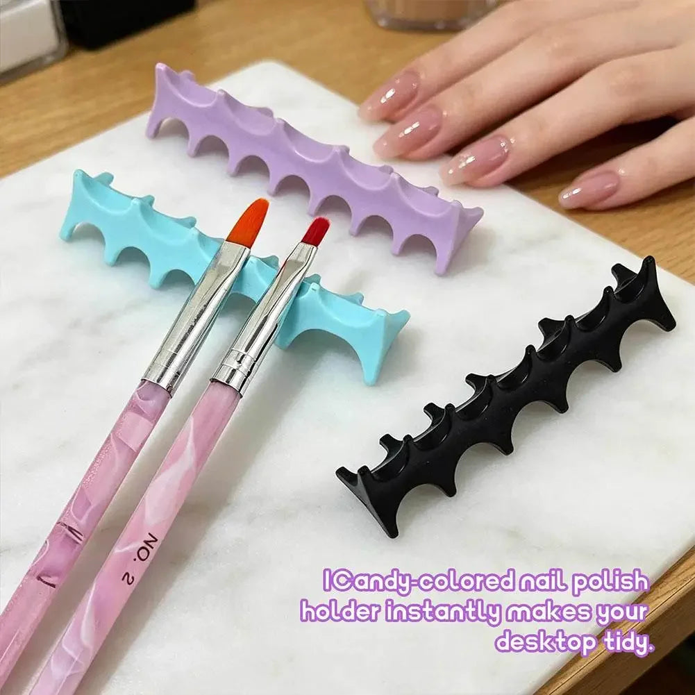 Soft Silicone Nail Pen Holder Brush Rack Shelf UV Gel Brush Display Stand Makeup Painting Pen Rest Organizer Nail Art Manicure Peaceful Pleasures Health and Wellness