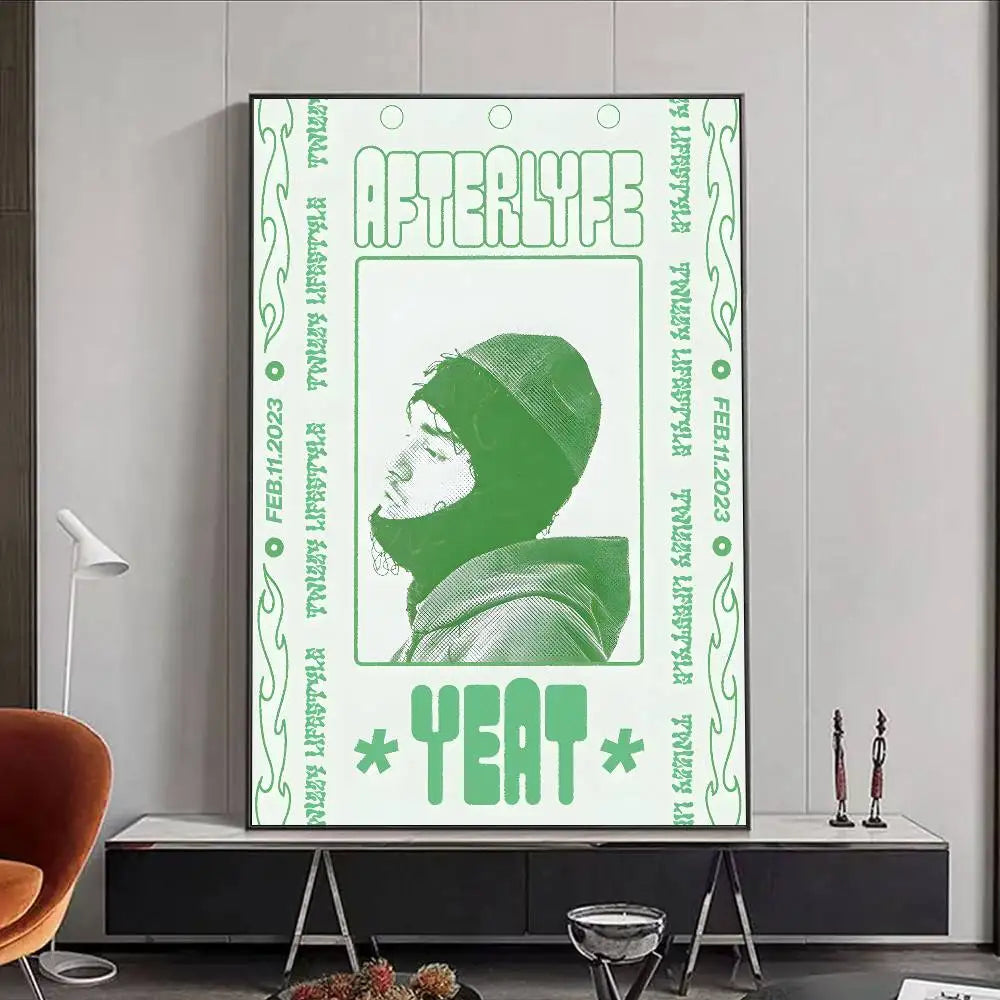 HOT Y-Yeat New Album Poster HD art poster for home living room bar office decoration sticky waterproof Peaceful Pleasures Health and Wellness z13 30X40cmNoframe
