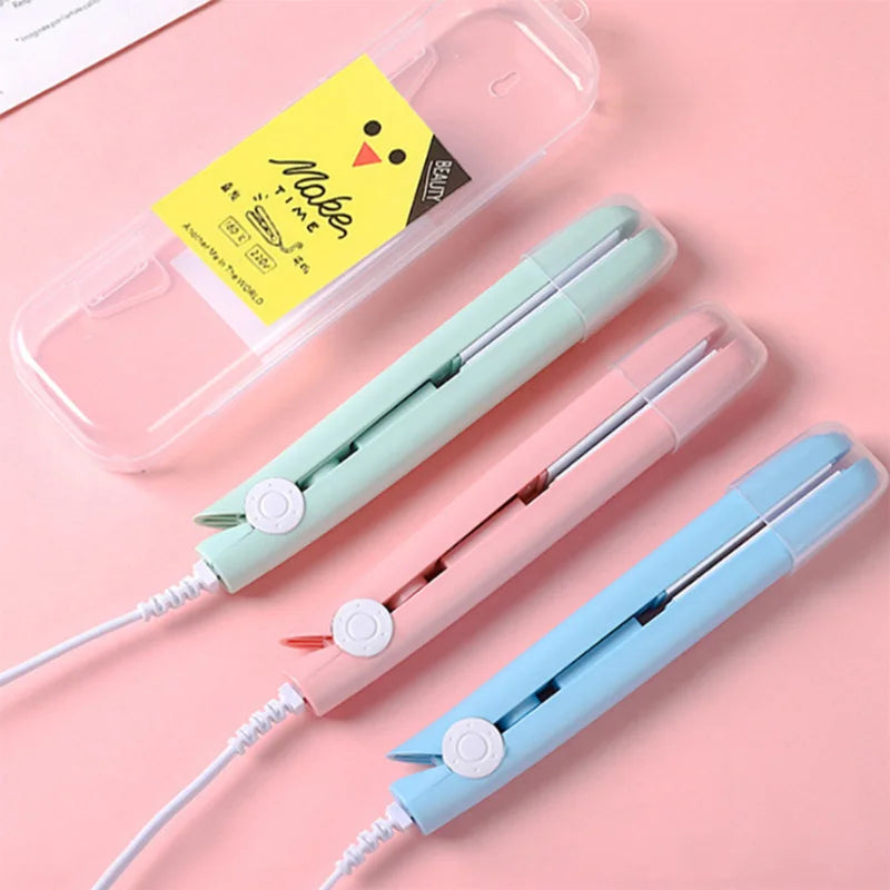 Hair Straightener Flat Iron 2 in 1 Mini Bangs Hair Straightener Beauty Flat Iron Heating Curler Ceramic Tourmaline Plate Peaceful Pleasures Health and Wellness