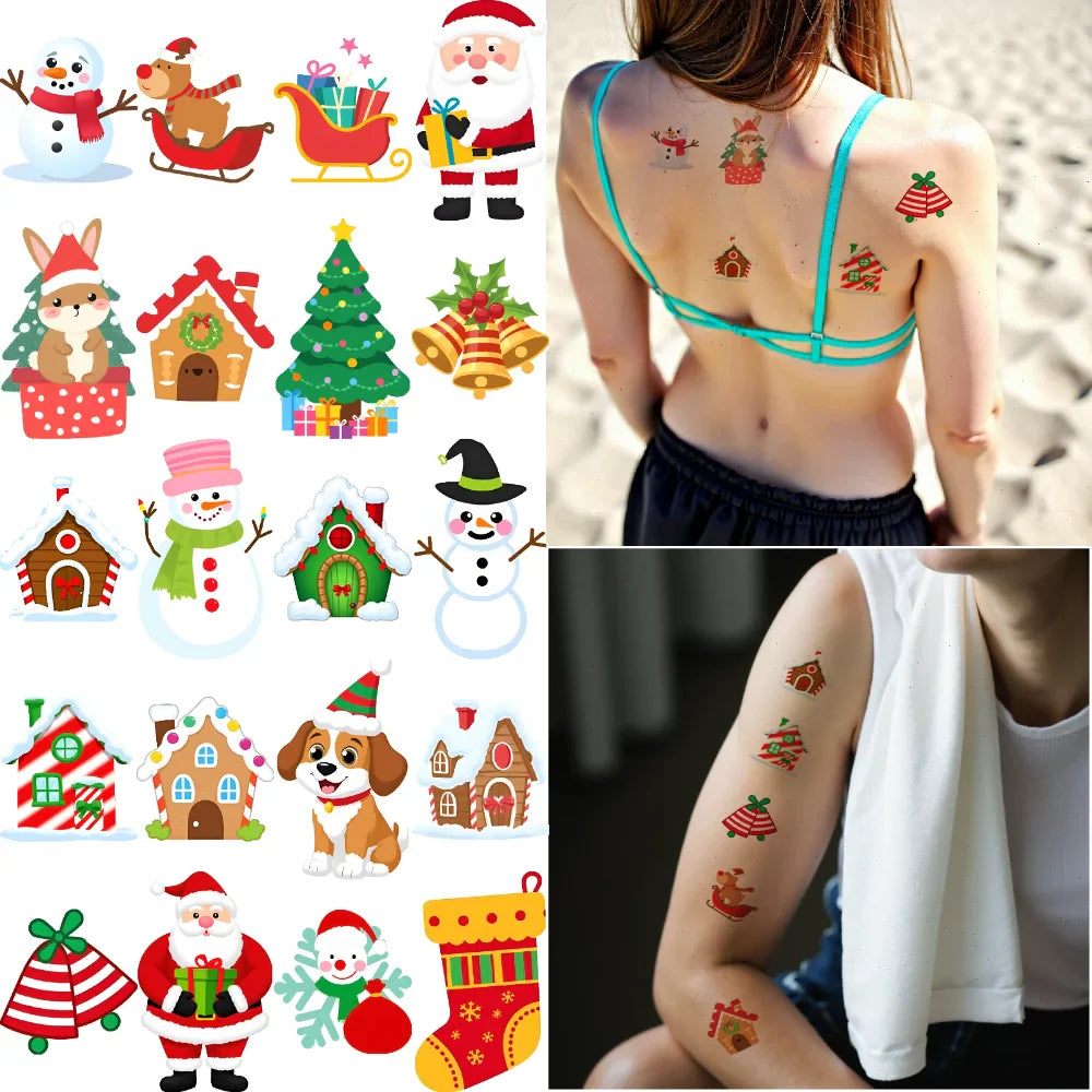 54pcs Christmas Temporary Tattoo Stickers for Kids – Holiday Set