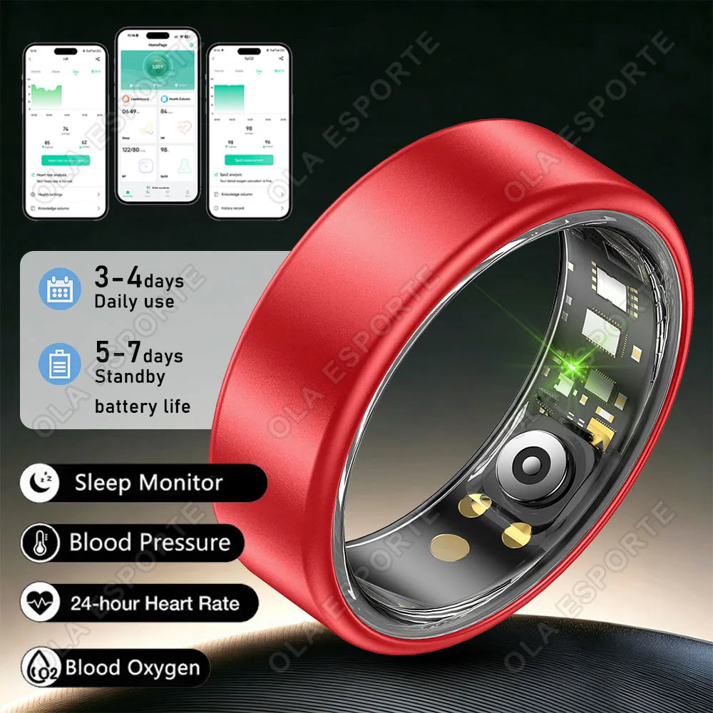 New Smart Ring IP68 Waterproof Heart Rate Blood Oxygen Health Monitor Smartring Take Photo Exercise Record Bluetooth Ring 2026 Peaceful Pleasures Health and Wellness