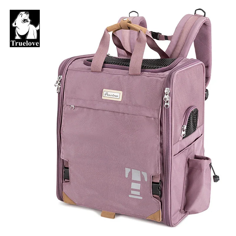 Truelove Breathable Pet Travel Carrier Bag TLX2171 Peaceful Pleasures Health and Wellness Purple L-With belt