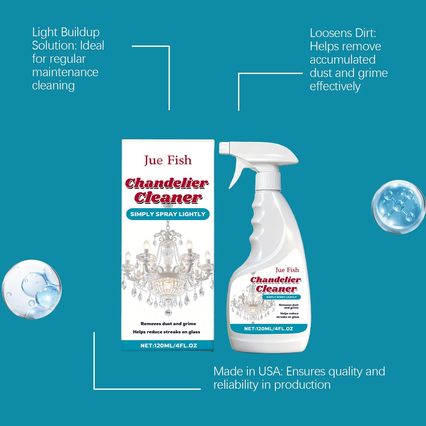 Chandelier Cleaner Spray 120ml – Degrease & Restore Glass Lamps
