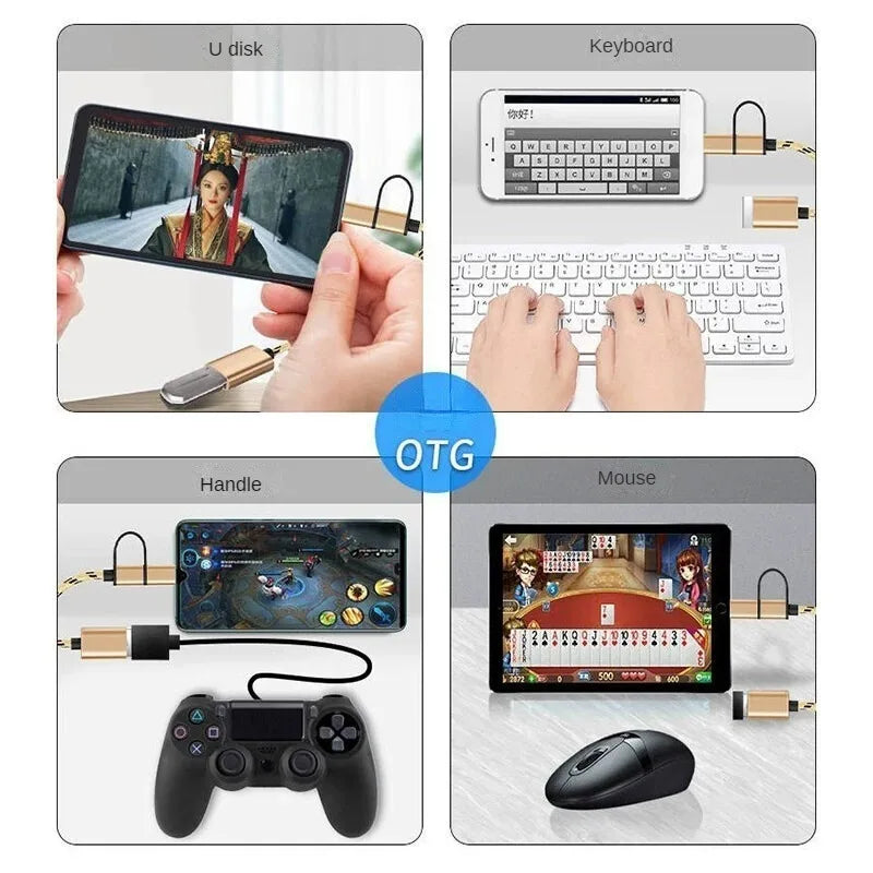 （Color random ）2in1 USB 3.0 OTG Adapter Cable Fast Transfer Braided Cord For Samsung MateBook U Disk Tablet PC Card Reader Peaceful Pleasures Health and Wellness