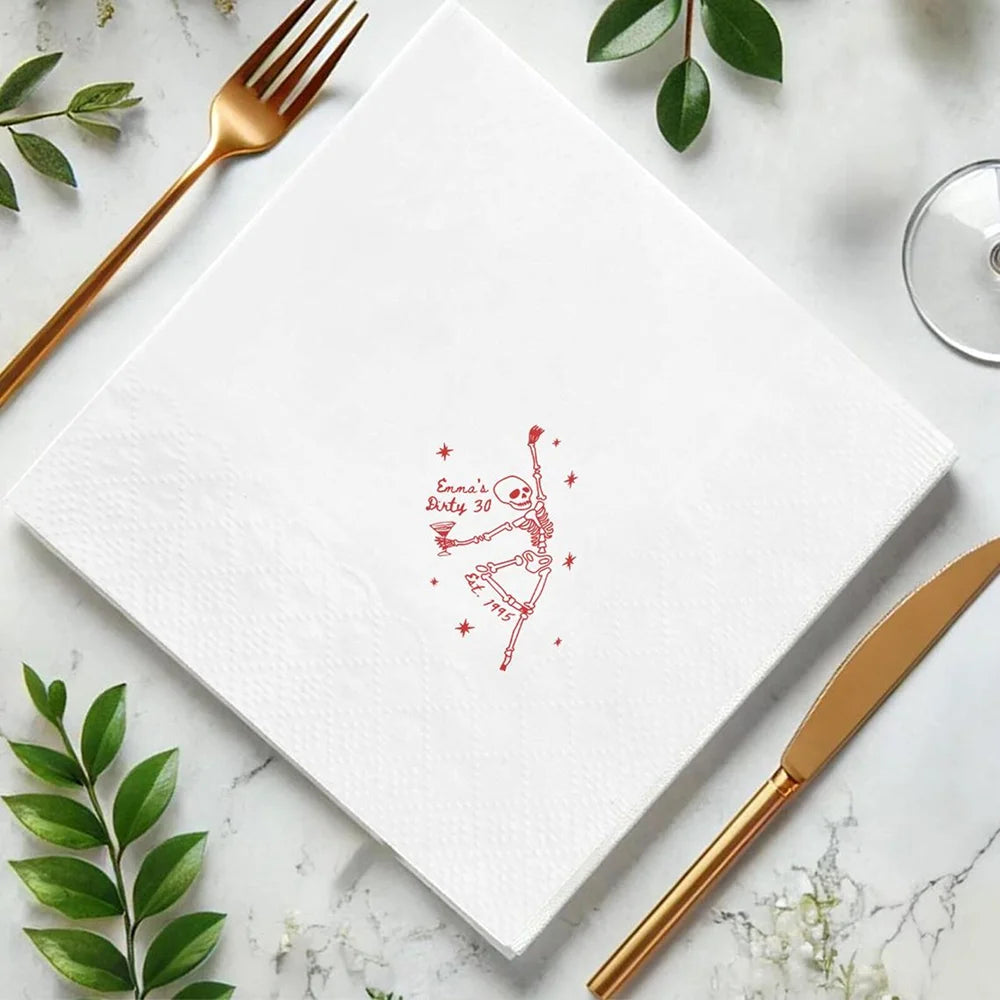 Death to My 20s Custom Napkins | RIP 30th Birthday Party 20pc Party Napkins Peaceful Pleasures Health and Wellness