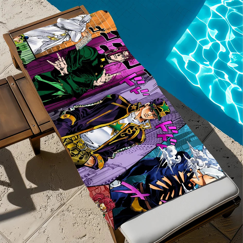 JoJo's Bizarre Adventure Quick-Dry Beach Towel | Anime Gift Anime Beach Towel Peaceful Pleasures Health and Wellness z5 STJ70x140CM