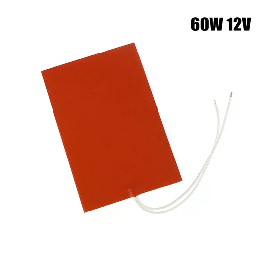 12V 60W Silicone Heating Pad | Flexible Rubber Heat Mat for 3D Printer Silicone Heating Pad Peaceful Pleasures Health and Wellness