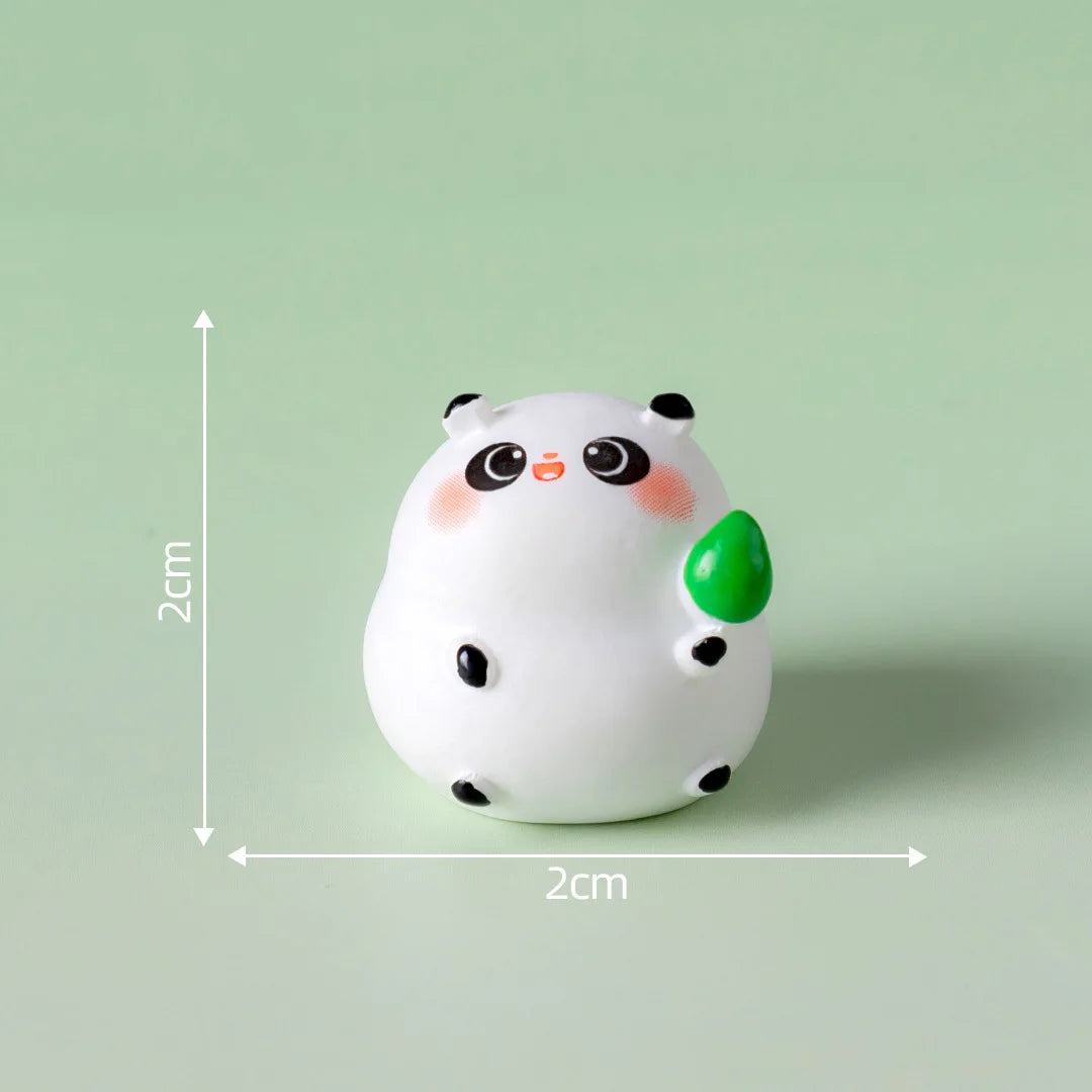 1Pcs Panda Resin Figurine Animal Model DIY Home Decor Miniature Fairy Garden Decoration Accessories Modern Desk Decoration Peaceful Pleasures Health and Wellness 11(not glow)