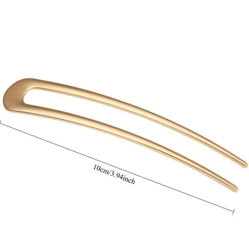 U-shaped Hairpin Fashionable Simple Metal Bun Hair Accessory Exquisite Elegant and Modern High-end Hairpin Hair Accessory New Peaceful Pleasures Health and Wellness