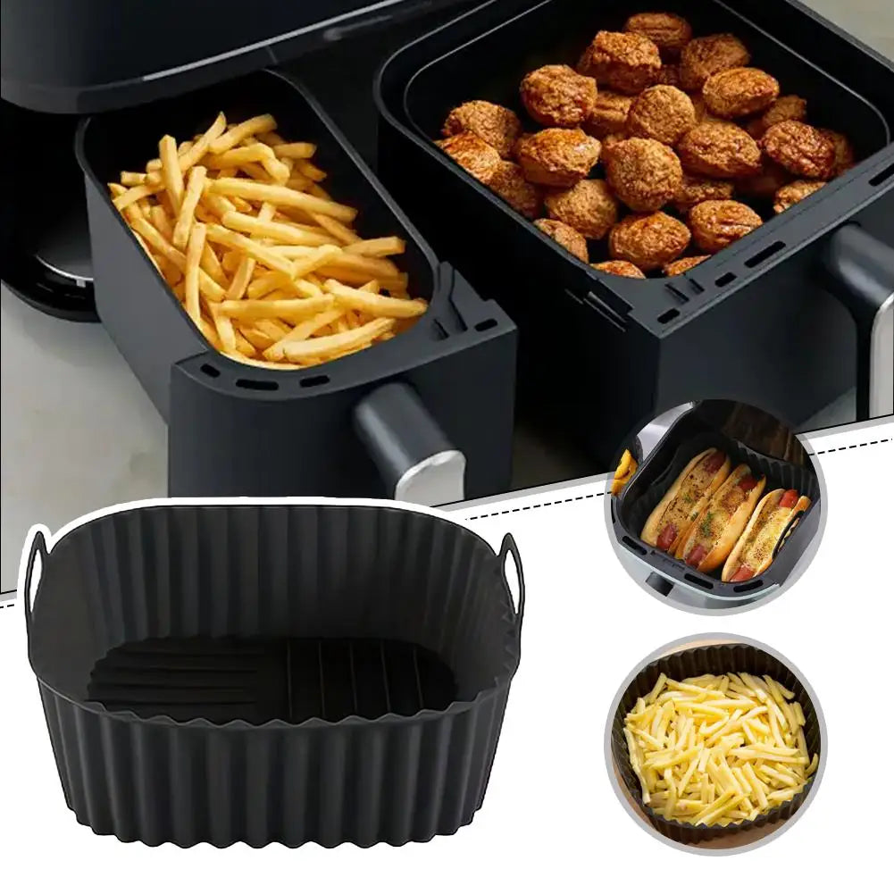 Silicone Air Fryer Liner 21cm Square Reusable Non-Stick Mat