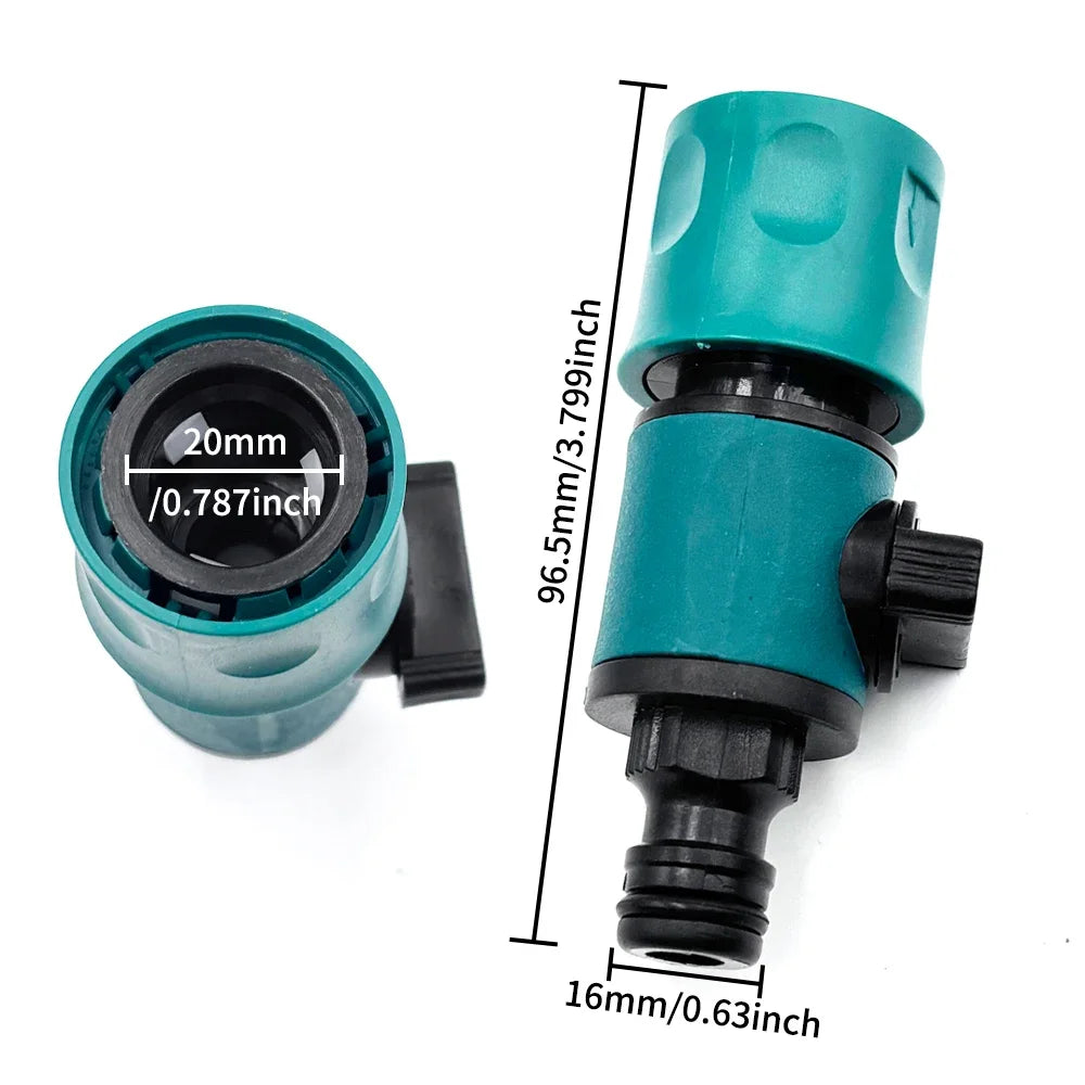 Garden Hose Pipe In-Line Faucet Tap Shut Off Valve Fitting Watering Irrigation Quick Connector With Valve Garden Gadget Peaceful Pleasures Health and Wellness
