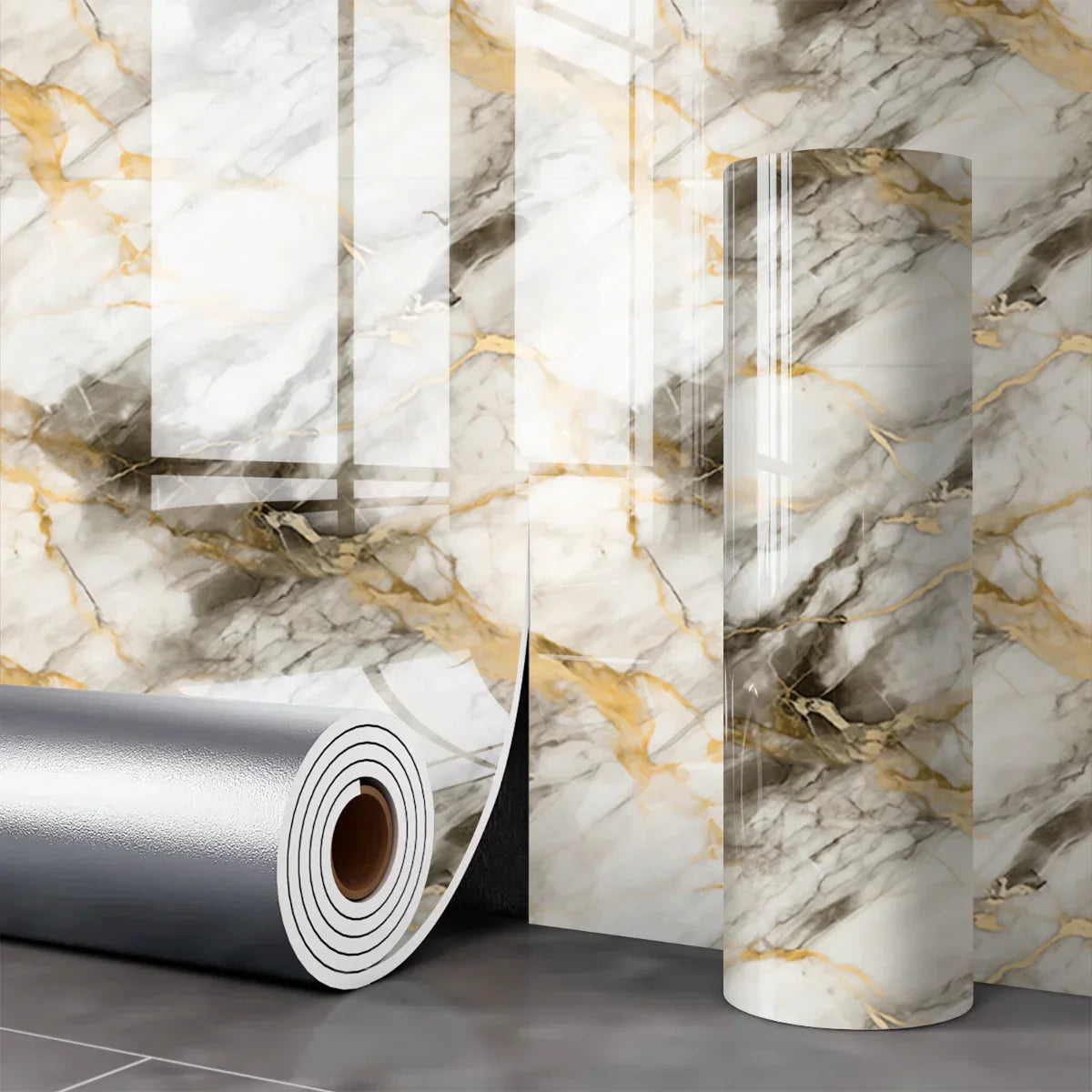 Self-Adhesive Marble Wallpaper | Waterproof Faux Tile Sticker