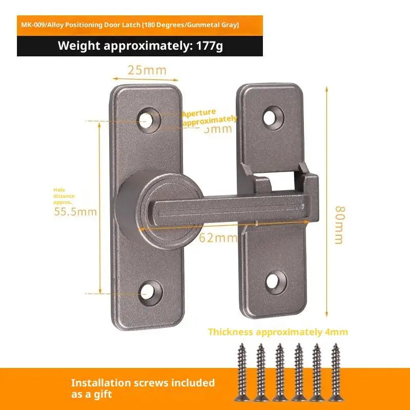 Zinc Alloy 90° Sliding Door Latch | Luminous Barn Gate Bolt