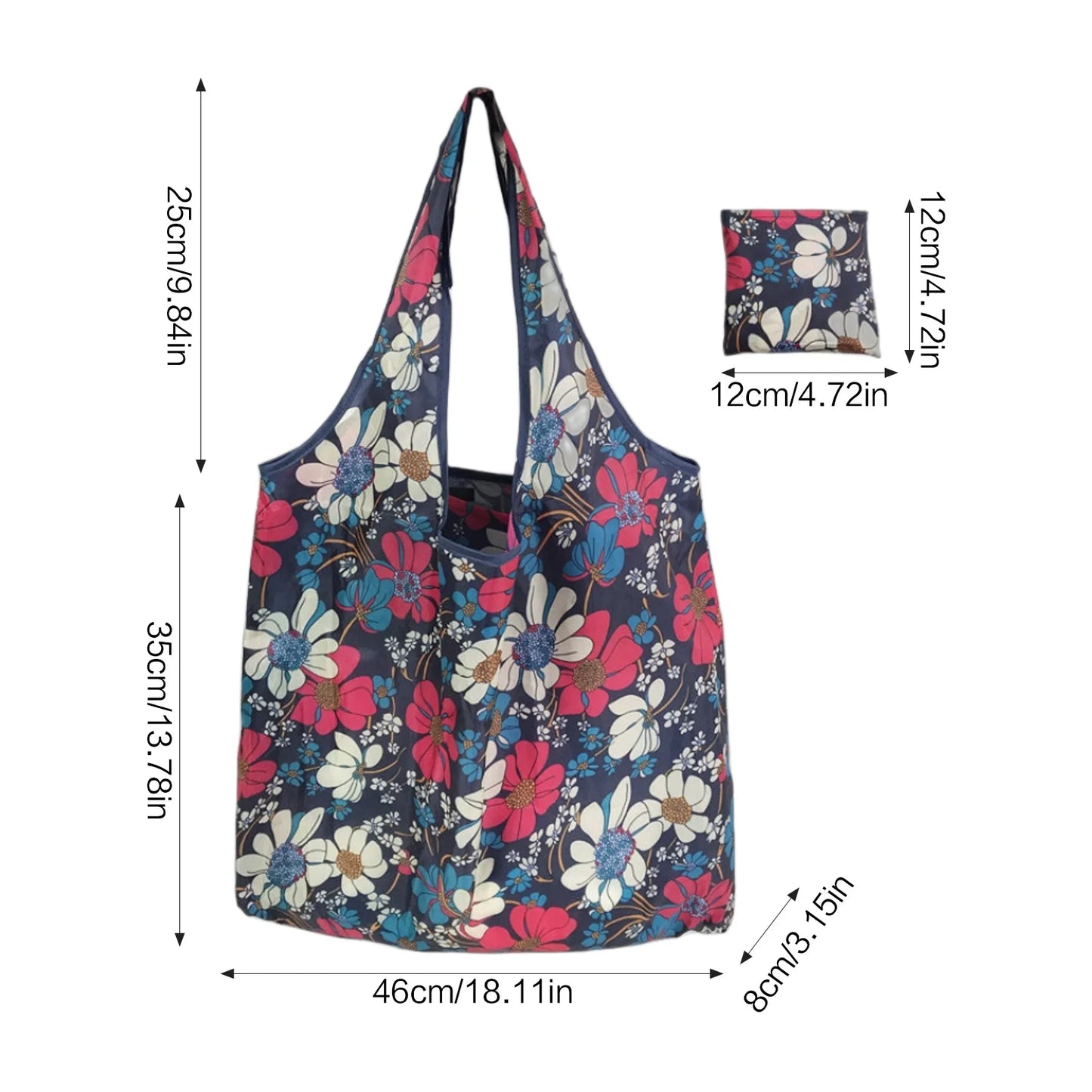 Eco-Friendly Foldable Shopping Bags Large Capacity Reusable Tote with Print Design for Grocery Store Use Portable Carry Handle Peaceful Pleasures Health and Wellness B
