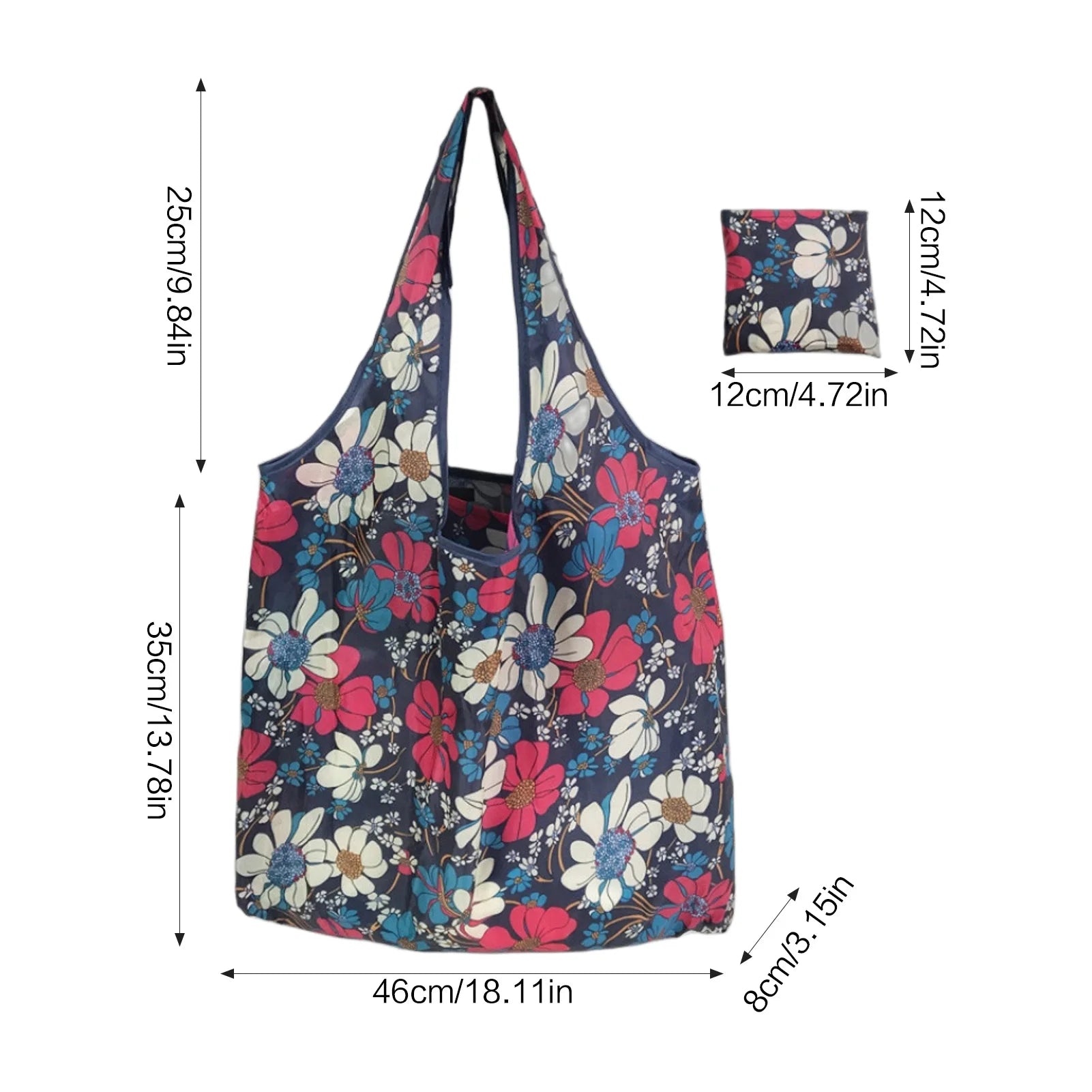 Eco-Friendly Foldable Shopping Bags Large Capacity Reusable Tote with Print Design for Grocery Store Use Portable Carry Handle Peaceful Pleasures Health and Wellness B