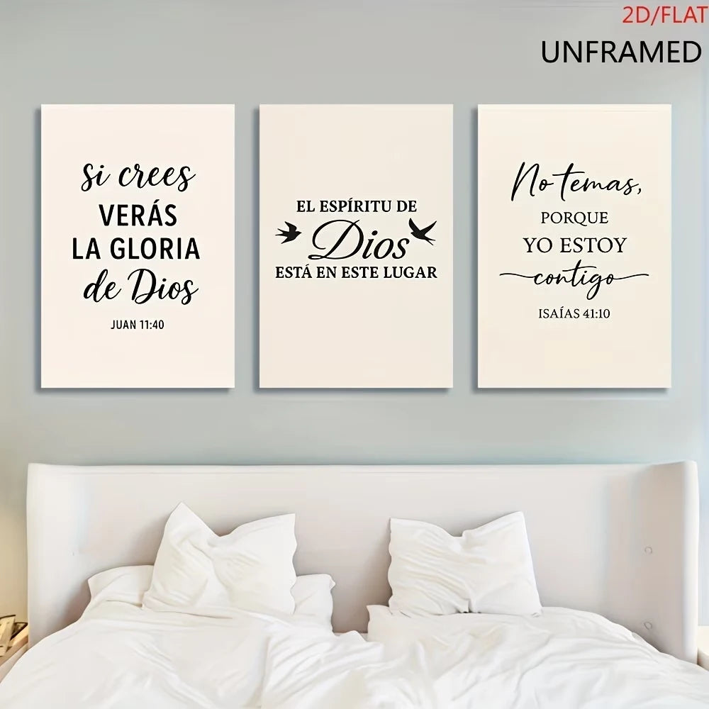 3-Piece Religious Birds & Nature Canvas Wall Art Print Set