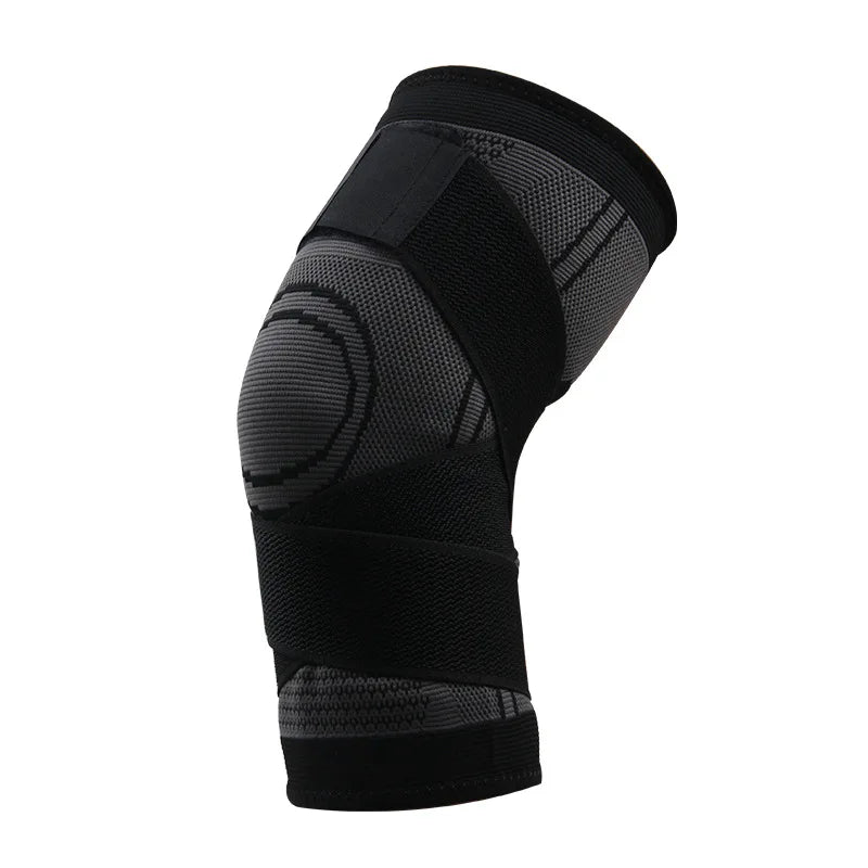 Motion Compression Knee Guard in Lightweight Knitted Style for Cycling and Basketball with Breathable Wrapped Straps Peaceful Pleasures Health and Wellness Black XL