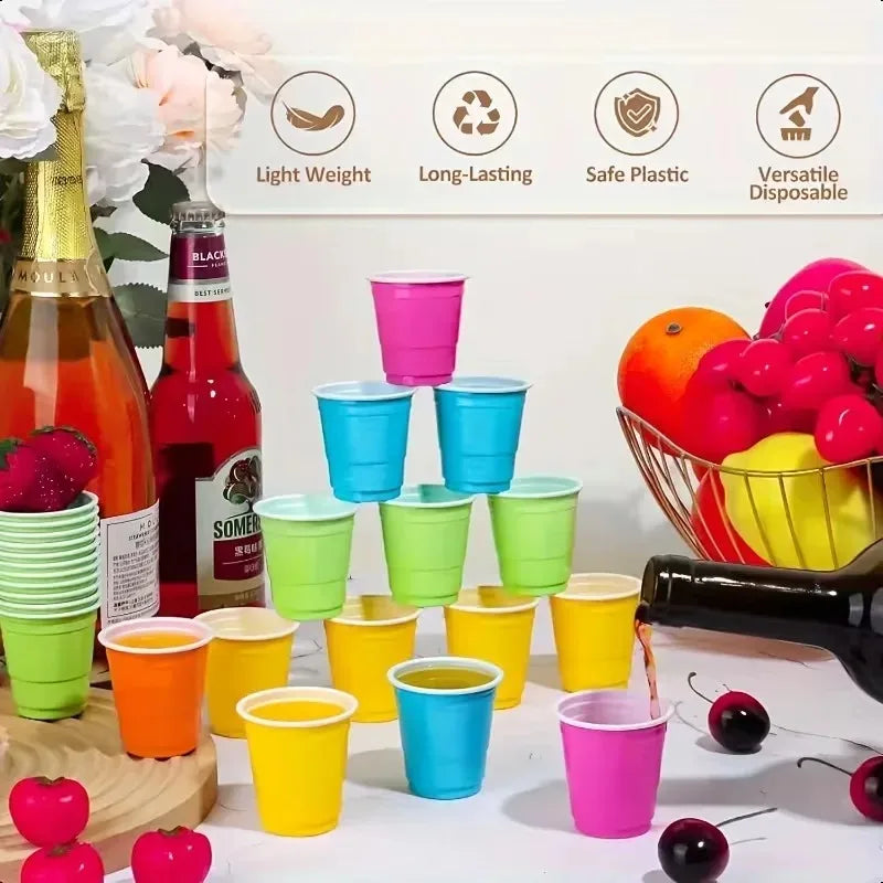 Disposable Party Cups 50–200pcs | 2oz Colorful Tasting Cups