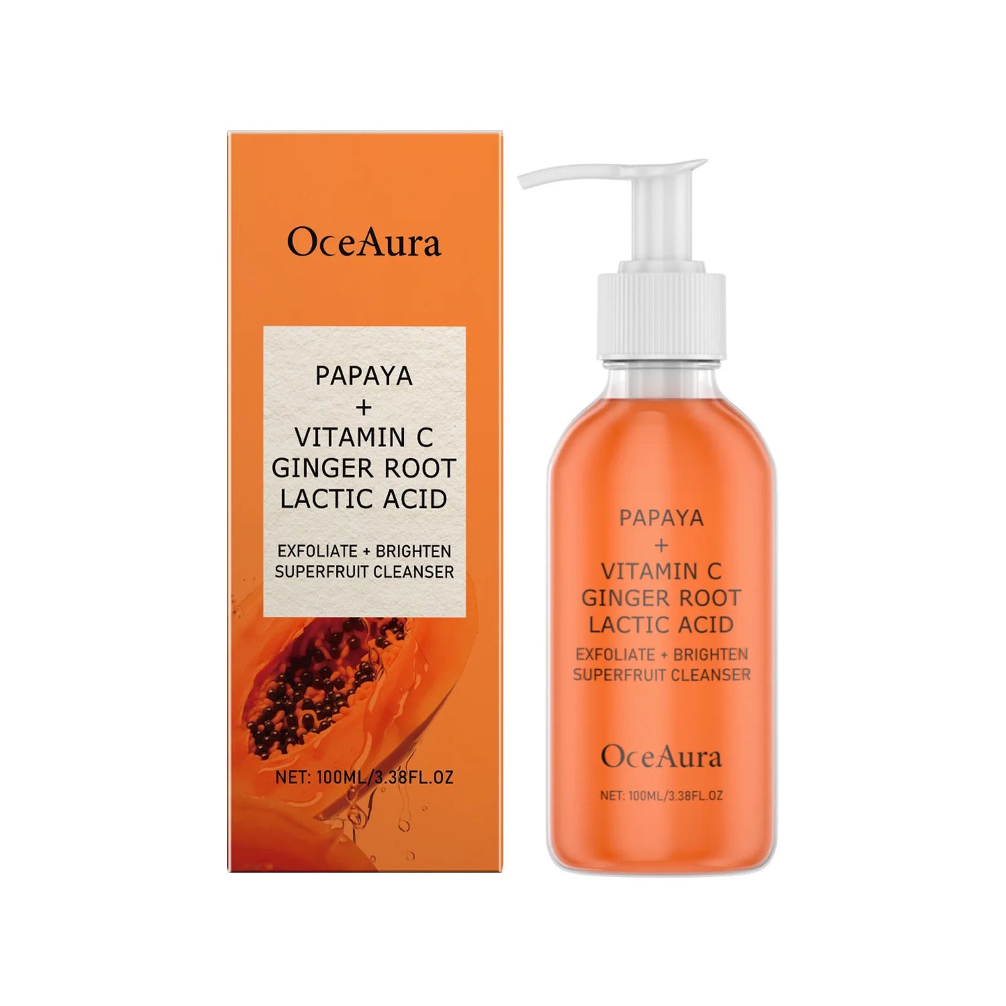 OceAura Papaya Face & Body Cleanser – Brightening Scrub 100ml