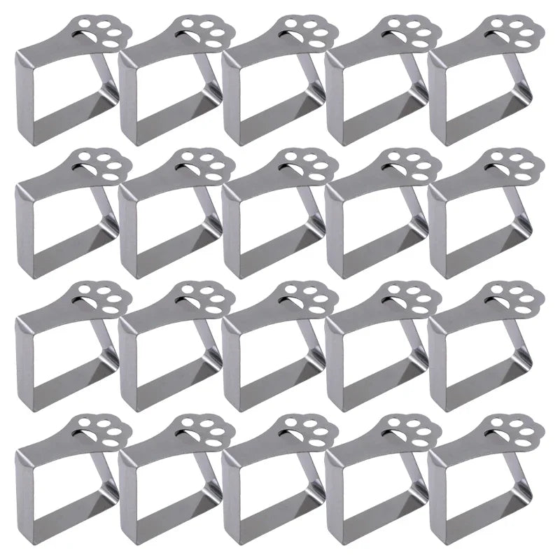 20-Pack Cat Paw Tablecloth Clips – Stainless Steel Clamps