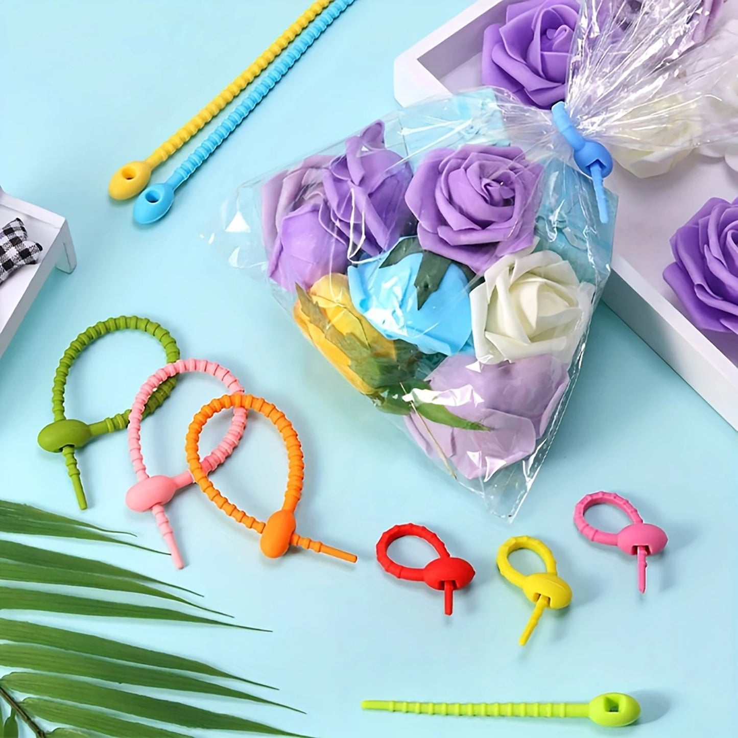 Silicone Reusable Cable Ties Convenient to Use Multi Color Releasable Zip Ties Suitable for Garden Garage Peaceful Pleasures Health and Wellness 20 Pieces