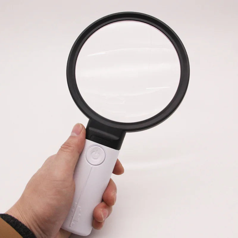 Magnifier with 4 Led Lights for High Magnification Reading, 10X 30X High-Definition 110Mm Large Mirror Magnifying Glass Peaceful Pleasures Health and Wellness