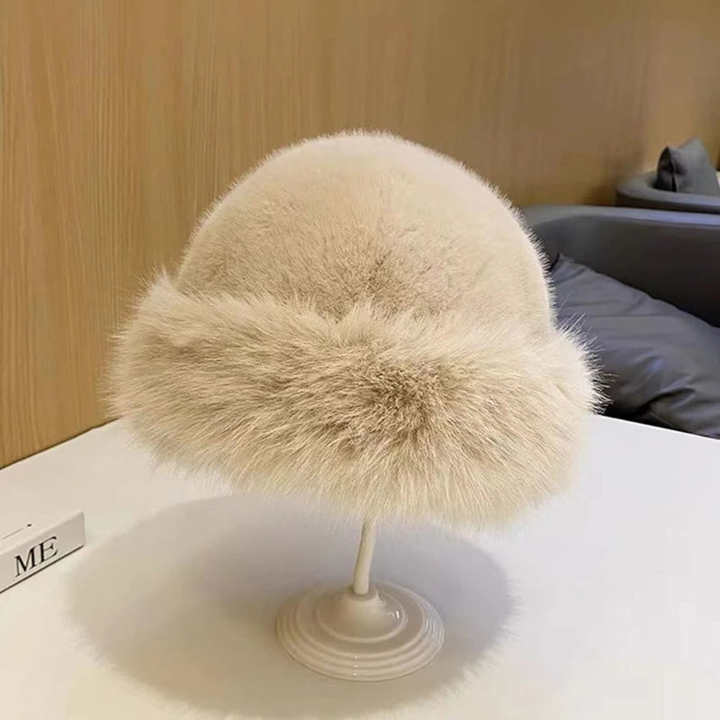 Women's Faux Fox Fur Winter Hat | Warm Windproof Russian Cap