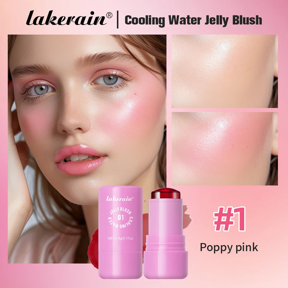 Original Cooling Water Jelly Blush Stick Blush Tinted Cosmetics Tint Stick Watercolor Multi-Use Matte Blush Makeup For Women Peaceful Pleasures Health and Wellness