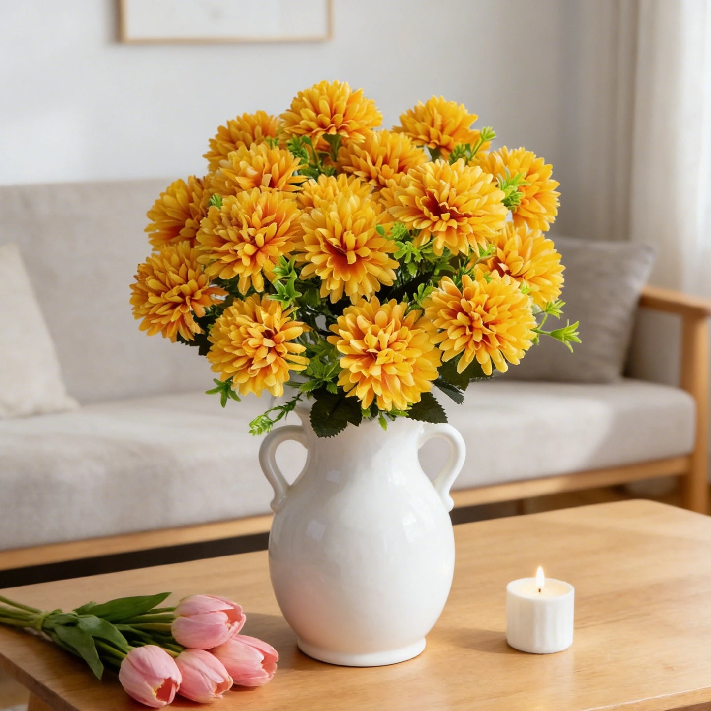 Silk Ball Chrysanthemum Artificial Flowers – Wedding & Home Décor