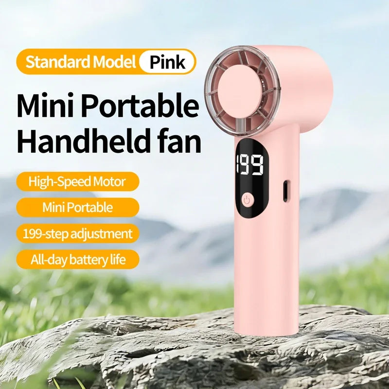 Lenovo Portable Mini Handheld Cooling Fan USB Rechargeable Pocket Desktop High Speed Small Fan for Outdoor Office Travel Peaceful Pleasures Health and Wellness Pink