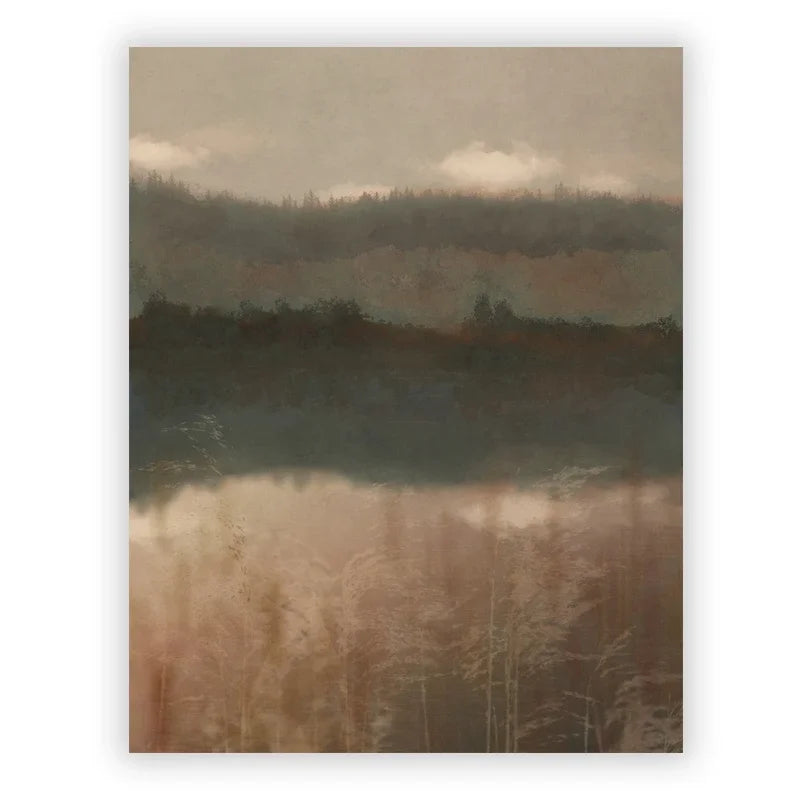 Vintage County Landscape Gallery Wall Art Prints Rustic Moody Cloud Oil Painting Canvas Prints Antique Flower Pictures Decor Peaceful Pleasures Health and Wellness
