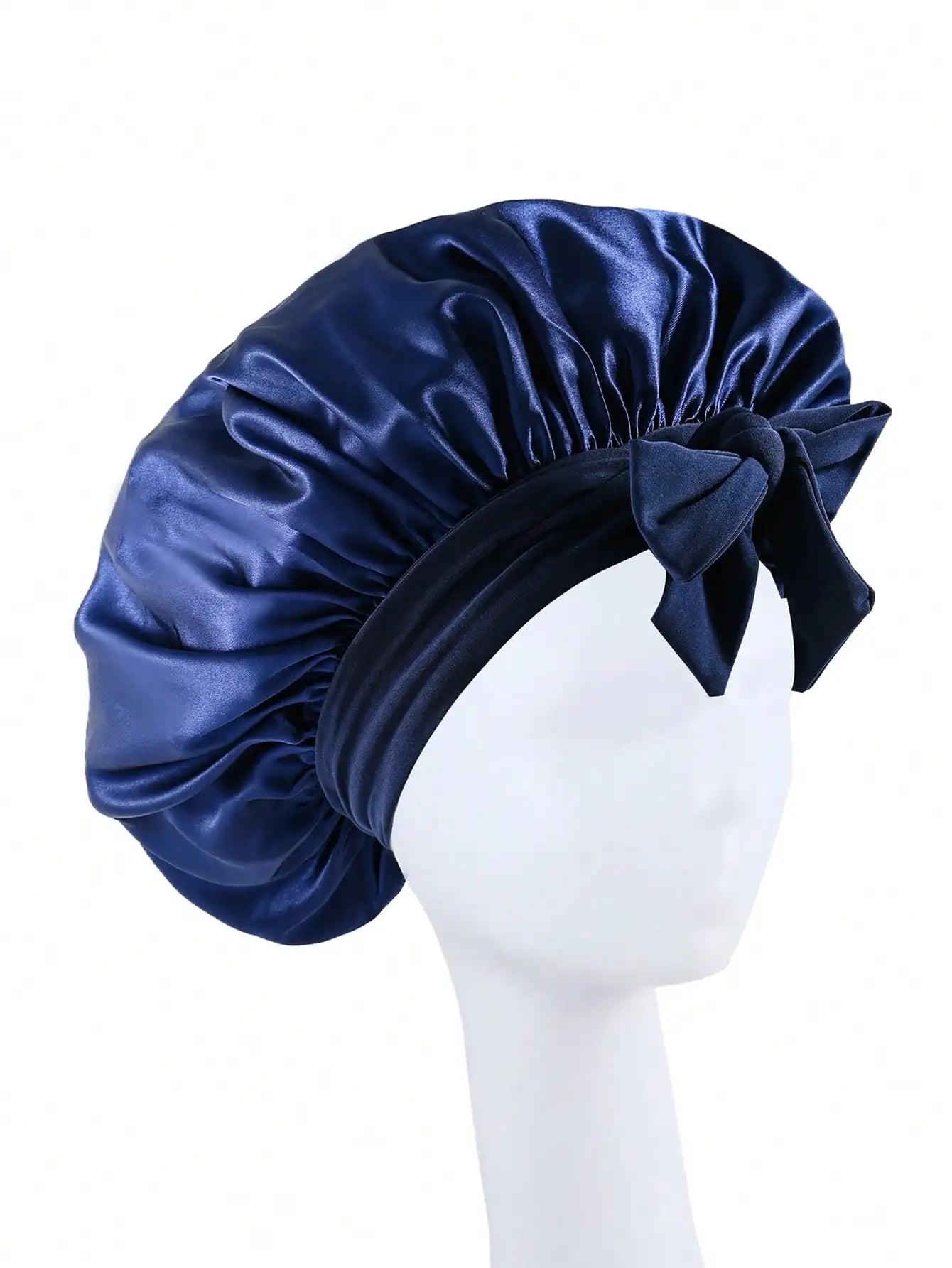 Adjustable Satin Sleep Bonnet with Tie Band – Women & Men