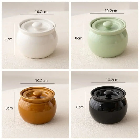 Hot Sale Ceramic Food Storage Jar Cooking Stew Pot with Lid 400 ML Mini Thickened Household Non-Stick steaming pot Stewed soup Peaceful Pleasures Health and Wellness